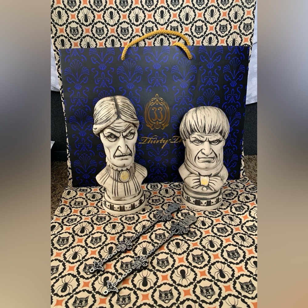 CLUB 33 HAUNTED MANSION 50th ANNIVERSARY BUST TIKI MUGS CUP SWIZZLES COASTERS - Picture 2 of 8